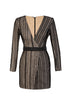 V' Neck Long Sleeve Wrap Mini Dress